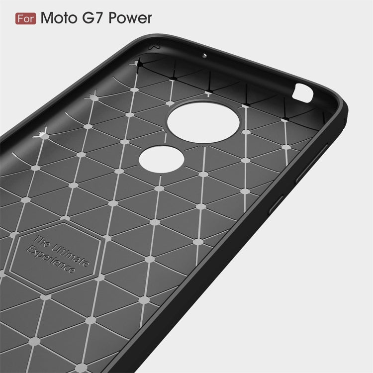 Brushed Texture Carbon Fiber TPU Case for Motorola Moto G7 Power EU Version(Red)