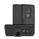 Tire Texture TPU+PC Shockproof Case for Motorola G7, with Holder (Black)