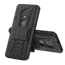 Tire Texture TPU+PC Shockproof Case for Motorola G7, with Holder (Black)