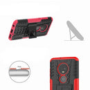 Tire Texture TPU+PC Shockproof Case for Motorola G7, with Holder (Black)