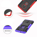 Tire Texture TPU+PC Shockproof Case for Motorola G7, with Holder (Black)