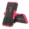 Tire Texture TPU+PC Shockproof Case for Motorola G7, with Holder (Pink)