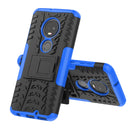 Tire Texture TPU+PC Shockproof Case for Motorola G7, with Holder (Blue)