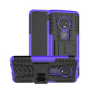 Tire Texture TPU+PC Shockproof Case for Motorola G7, with Holder (Purple)