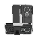 Tire Texture TPU+PC Shockproof Case for Motorola G7, with Holder (White)