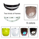 Soman Motorcycle Bubble Visor Open Face Helmet Visor Helmet Windshield Shield with Transparent Frame(Mirror)