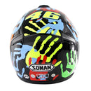 SOMAN Outdoor Motorcycle Electric Car Riding HD Bluetooth Helmet, Size: S, 55-56cm (Palm Flower)