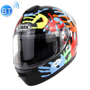 SOMAN Outdoor Motorcycle Electric Car Riding HD Bluetooth Helmet, Size: M, 57-58cm (Palm Flower)