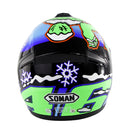 SOMAN Outdoor Motorcycle Electric Car Riding HD Bluetooth Helmet, Size: XXL, 63-64cm (Snowman)