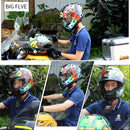 SOMAN Outdoor Motorcycle Electric Car Riding Helmet, Size: XXL, 63-64cm (Palm Flower)