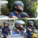 SOMAN Outdoor Motorcycle Electric Car Riding Helmet, Size: XXL, 63-64cm (Matte Black)
