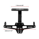 LPF013 Motorcycle Modification Accessories Universal Aircraft Shape Aluminum Alloy License Plate Bracket with LED Lights(Black)