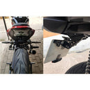 LPF013 Motorcycle Modification Accessories Universal Aircraft Shape Aluminum Alloy License Plate Bracket with LED Lights (Blue)