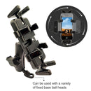 Universal Crook Shaped Ball Head Motorcycle Rearview Mirror Multi-function Mobile Phone Holder, Suitable for Mobile Phone Width: 5.5-9.5cm &
