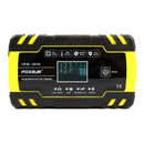 FOXSUR 12V-24V Car Motorcycle Truck Repair Battery Charger AGM Charger, EU Plug