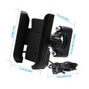 CS-856C1 Motorcycle Rotatable Chargeable Aluminum Alloy Mobile Phone Holder, Handlebar Version (Black)