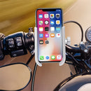 CS-856C2 Motorcycle Rotatable Chargeable Aluminum Alloy Mobile Phone Holder, Handlebar Version(Silver)