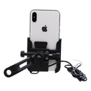 CS-856D1 Motorcycle Rotatable Chargeable Aluminum Alloy Mobile Phone Holder, Mirror Holder Version(Black)