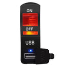CS-838B 12V 2A Motorcycle Waterproof Mobile Phone USB Charger with Indicator Light Switch(Red)