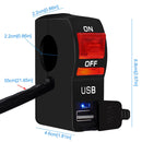 CS-838B 12V 2A Motorcycle Waterproof Mobile Phone USB Charger with Indicator Light Switch(Red)