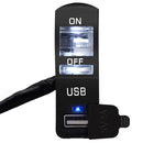 CS-838B 12V 2A Motorcycle Waterproof Mobile Phone USB Charger with Indicator Light Switch(White)