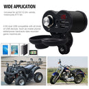 CS-834A3 Multi-function Motorcycle Waterproof Aluminium Alloy Mobile Phone Dual USB Charger Cigarette Lighter with Digital Display Switch(Grey)