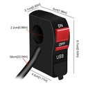 Motorcycle Faucet Headlight Waterproof Switches and DC12V 2A USB Phone Charger