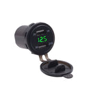 Car Waterproof 12-24V 3.1A Dual USB Charger Adapter + Voltmeter(Green Light)