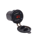 Car Waterproof 12-24V 3.1A Dual USB Charger Adapter + Voltmeter(Red Light)