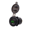 Motorcycle Waterproof 12-24V 2.1A Dual USB Charger Adapter + Voltmeter(Green Light)