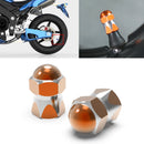 2 PCS Motorcycles Gas Cap Mouthpiece Cover Tire Cap Tire Valve Caps (Orange)