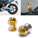 2 PCS Motorcycles Gas Cap Mouthpiece Cover Tire Cap Tire Valve Caps (Gold)