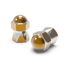 2 PCS Motorcycles Gas Cap Mouthpiece Cover Tire Cap Tire Valve Caps (Gold)