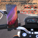 CS-330I1 Hexagon X Shape Motorcycle Four-claw Fixed Mobile Phone Holder Bracket, Rearview Mirror Version (Black)