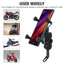 CS-330I1 Hexagon X Shape Motorcycle Four-claw Fixed Mobile Phone Holder Bracket, Rearview Mirror Version (Black)