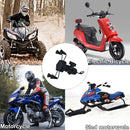 CS-330I1 Hexagon X Shape Motorcycle Four-claw Fixed Mobile Phone Holder Bracket, Rearview Mirror Version (Black)