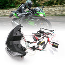 Speedpark Motorcycle LED Headlight Assembly with Angel Eyes for Kawasaki NINJA 250 300 ZX6R ZX 6R 2013-2016