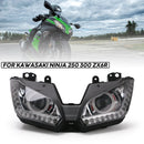 Speedpark Motorcycle LED Headlight Assembly with Angel Eyes for Kawasaki NINJA 250 300 ZX6R ZX 6R 2013-2016