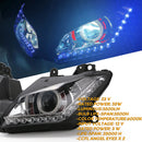 Speedpark Motorcycle LED Headlight Assembly with Angel Eyes for Kawasaki NINJA 250 300 ZX6R ZX 6R 2013-2016