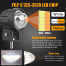 S4 DC9-30V 30W 6000K/3000K 6000LM 6LEDs ZES-3575 Motorcycle Double Color Spotlight