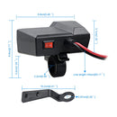 CS-1072B1 Motorcycle Dual USB Charger + Voltmeter with Cigarette Lighter & Cigarette Butts (Black)