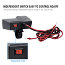 CS-1072B1 Motorcycle Dual USB Charger + Voltmeter with Cigarette Lighter & Cigarette Butts (Black)