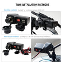 CS-1072B1 Motorcycle Dual USB Charger + Voltmeter with Cigarette Lighter & Cigarette Butts (Black)