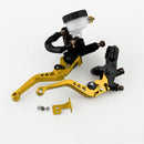Universal 7 / 8 inch 22mm Modified Motorcycle Adjustable Brake Clutch Handbrake (Yellow)