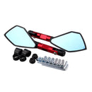Modified Motorcycle Aluminium Alloy Rhombus Reflective Light Side Rearview Mirror (Red)