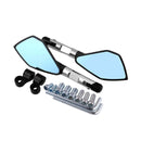 Modified Motorcycle Aluminium Alloy Rhombus Reflective Light Side Rearview Mirror (White)