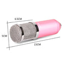 BM-800 3.5mm Studio Recording Wired Condenser Sound Microphone with Shock Mount, Compatible with PC / Mac for Live Broadcast Show, KTV, etc.(Pink)