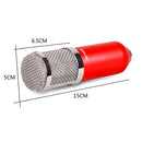 BM-800 3.5mm Studio Recording Wired Condenser Sound Microphone with Shock Mount, Compatible with PC / Mac for Live Broadcast Show, KTV, etc.(Red)