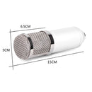 BM-800 3.5mm Studio Recording Wired Condenser Sound Microphone with Shock Mount, Compatible with PC / Mac for Live Broadcast Show, KTV, etc.(White)