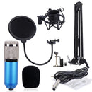 BM-800 Network K-Song Dedicated High-end Metal Shock Mount Microphone Set(Blue)